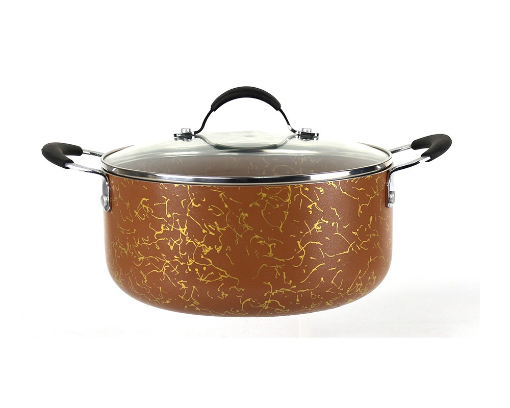 Non Stick Granite Forged Aluminum Pressed Induction Cookware Set With Silicon Handle