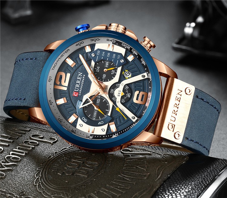 OEM ODM Factory Outlet Curren 8329 Wrist Watch For Men Sport Quartz Leather Waterproof Wrist Watch Digital Wristwatches