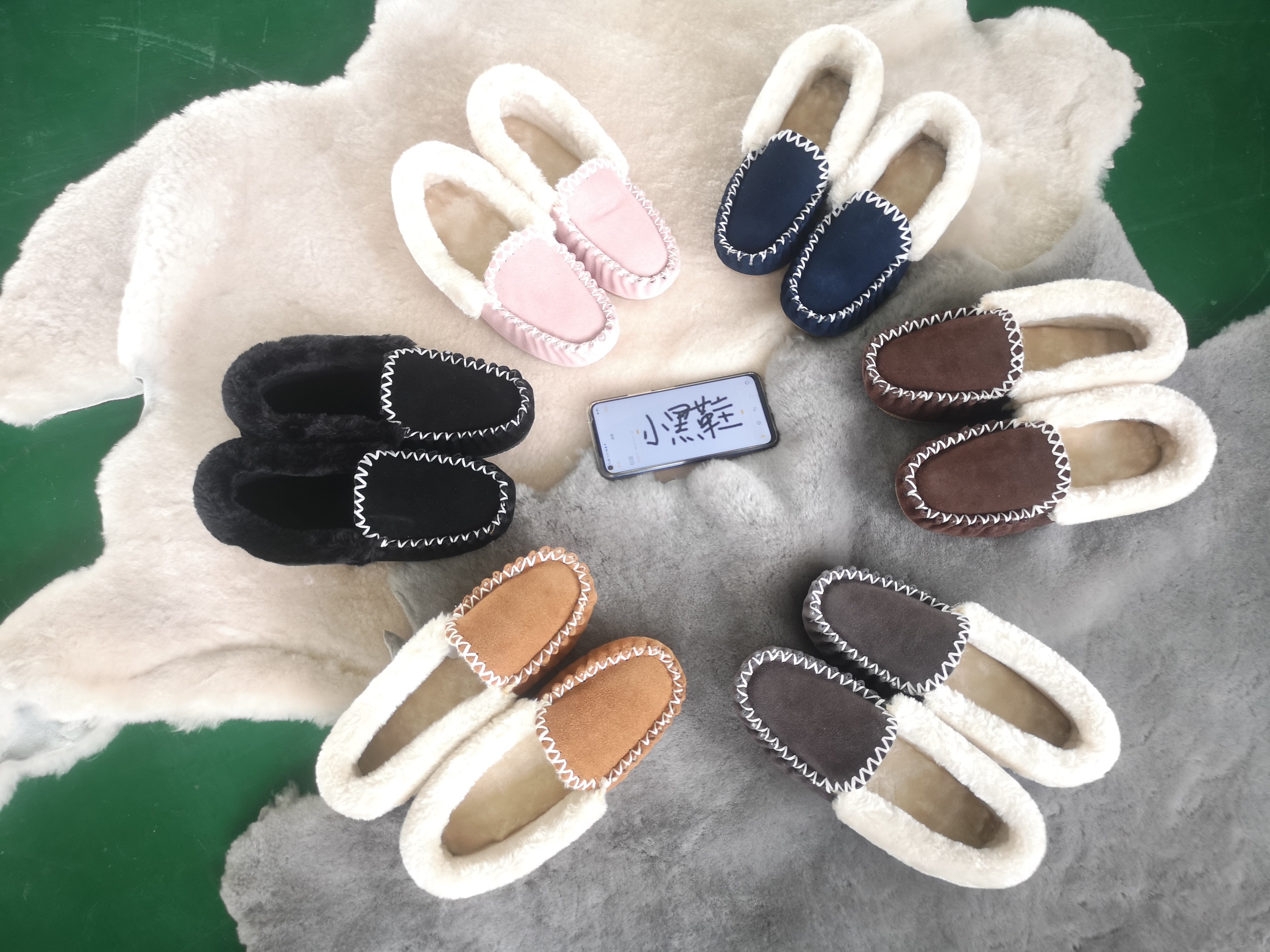 winter home wool women short-tube low-cut genuine leather snow boots