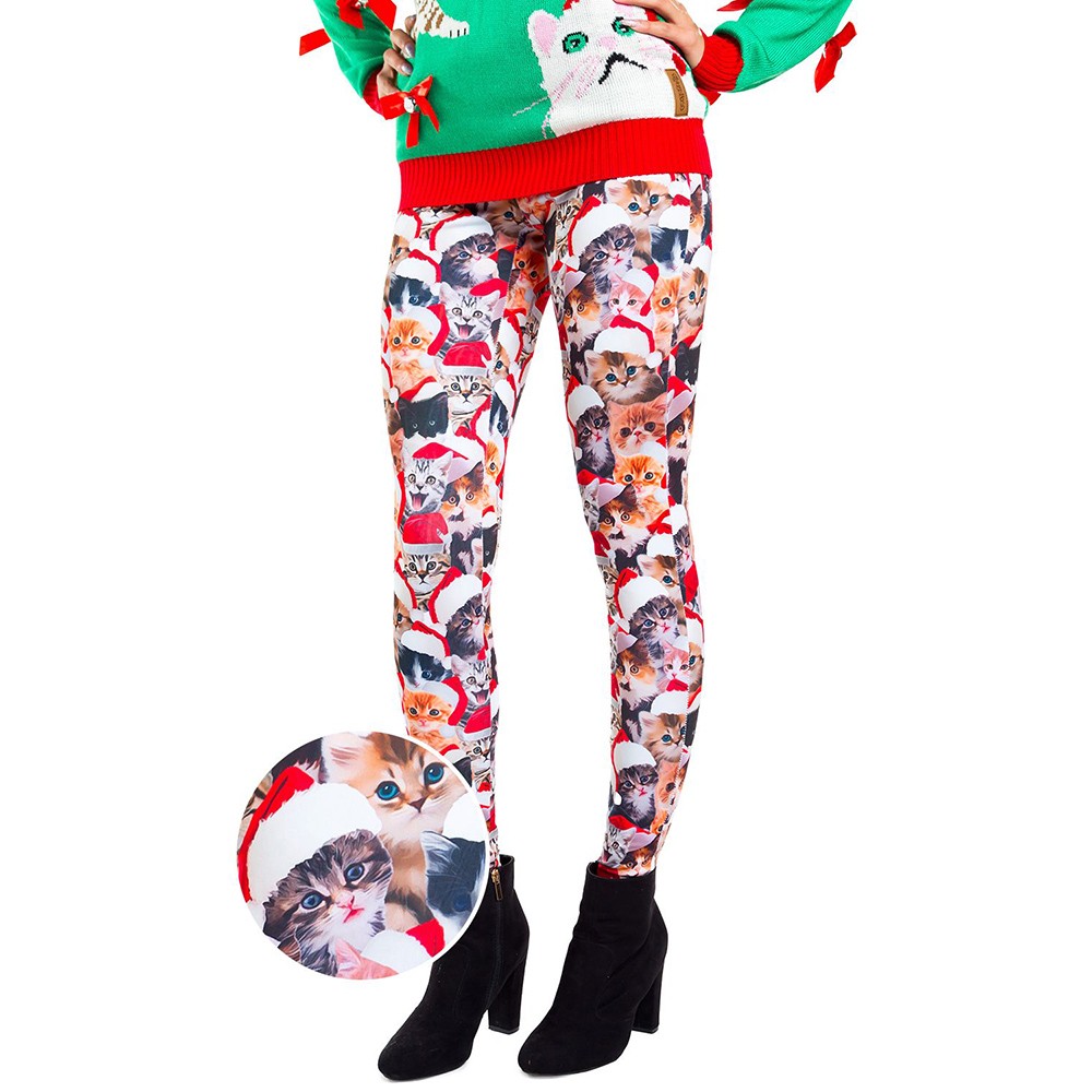 2023 Manufacturer custom make women winter knit christmas legging pants