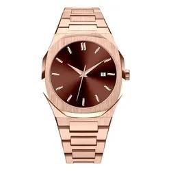 Hot New Unique Circular Brushed Dial Custom Logo Stainless Steel Band Japan Movement Quartz watch
