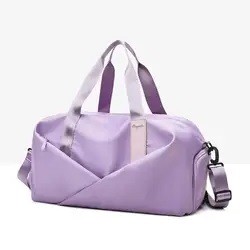 Travel storage bag waterproof folding nylon gym pouch sport fitness shoulder bag with shoes compartment