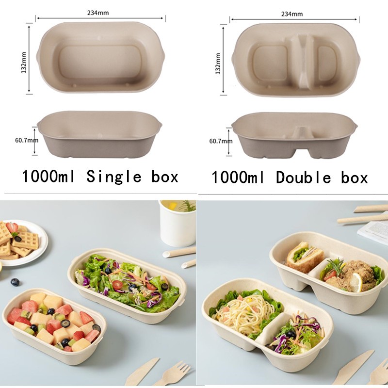 Clamshell Container Tray Bagasse Take Away Food Plate Sugarcane Pulp Biodegradable Lunch Box molded pulp sushi burger Salad Box