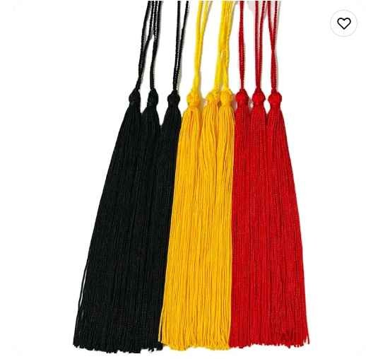 Long Polyester Black Yellow And Red Color Tassels Fringe For Book Mark And Decorations Deals In Wholesale
