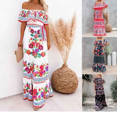 New arrivals fashion casual dresses summer ladies women's clothing boho 2023 maxi dress