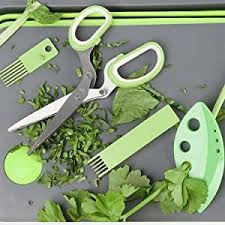 Kingwise 7.5" Professional Stainless Steel Multi Function 5 Blades Kitchen Tailor Paper Scissors Herb Scissors With Comb