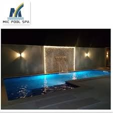 Swimming pool waterfall With Multi-color LED water spillway swimming pool cascade fountain wall pond water curtain
