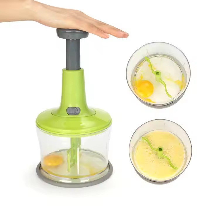 Household Eco-friendly Press Food Processor Multi-function Meat Vegetable Grinder Stainless Steel Blade Manual Fruit Chopper